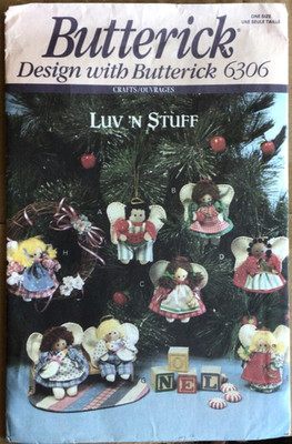 BUTTERICK 6306 ANGEL ORNAMENTS SEWING PATTERN  1992 CUT