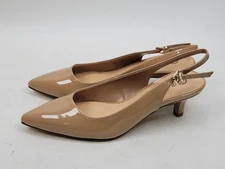 Bella Vita Scarlett II Kitten-Heel Slingback Pumps, Nude Patent, 9.5M