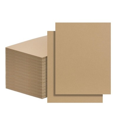 FARRAY 100 Pack Corrugated Cardboard Sheets 8.5x11 Inch, 1.8mm Thick Brown Kr...