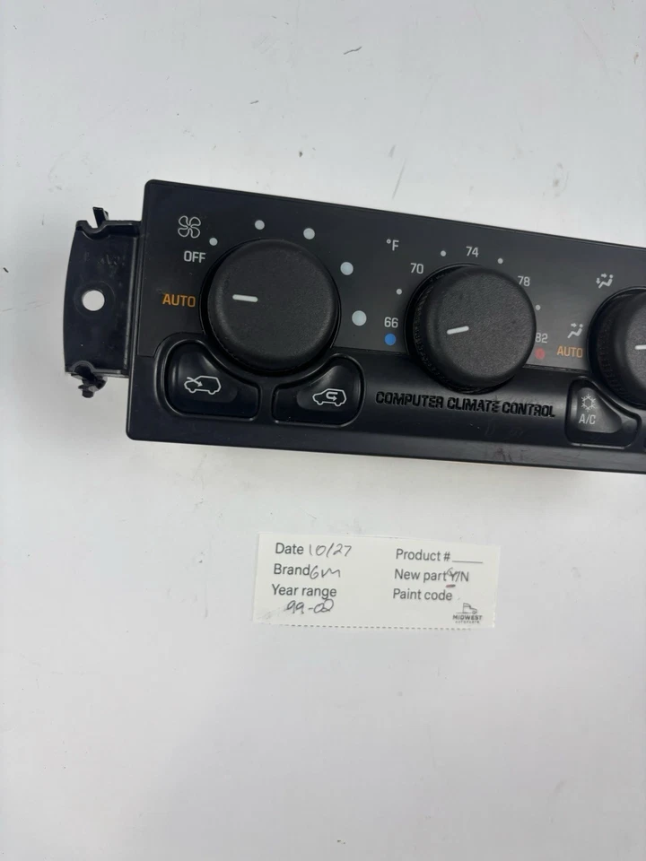 1999-2002 Cadillac Escalade Climate Heater A/C Control - Image 2 of 4