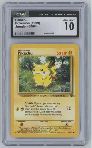 1999 Pokemon Classic Jungle Pikachu CGC 10 #60