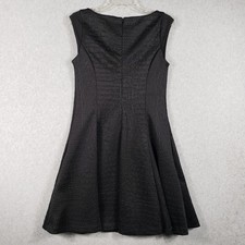 Guess Women's Medium Black Goth Edgy Dress Croc Textured Sleek Designer Formal