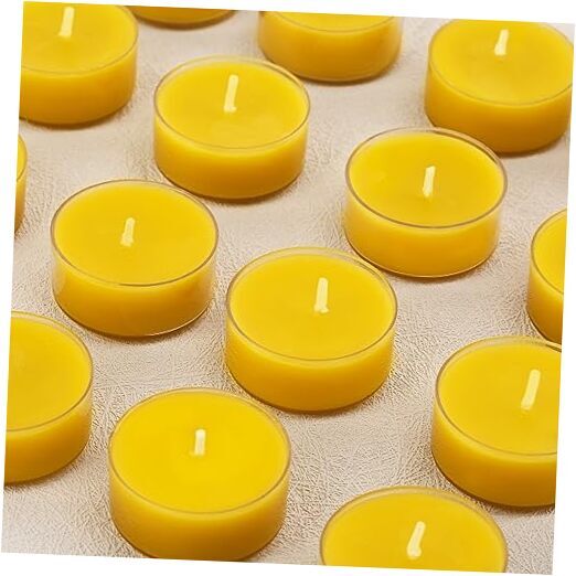 25Pcs Beeswax Tealight Candles Bulk, Smokeless Natural Scent Beeswax Tea 25pcs
