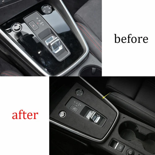 For Audi A3 S3 RS3 2022-2024 Gray Alcantara Center Console Gear Shift Frame Trim - Picture 4 of 7