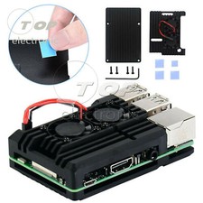 Raspberry Pi 4B Protective Box Aluminum Alloy Cover Enclosure Cooling Fan