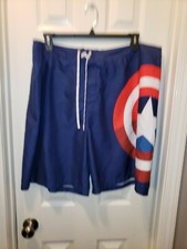 Captain American Swim Trunks Marvel Comics 2xl super hero swim shorts