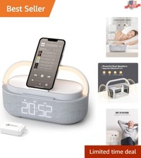 Stylish Bluetooth Speaker with Wireless Charging, Alarm Clock  Dimmable Light