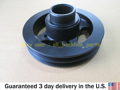 #ad JCB BACKHOE CRANKSHAFT PULLEY TWIN GROOVE PART NO. 02 200018 $124.95