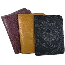 Embossed Leather Passport Wallets