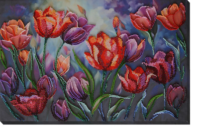 Inspirierende Palette Blumen Tulpen ABRIS KUNST PERLENSTICKEREI SET AB-920