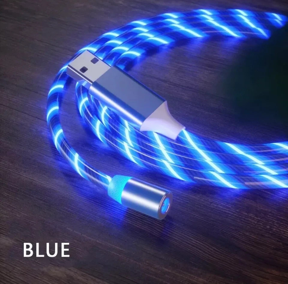 LED 3 in 1 Magnetic Charger Cable Fast Charging USB 2.4A For UNIVERSAL mobile  - Image 2 of 4