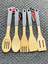 5 Bamboo Wood Spoons Cooking Concepts Utensil...
