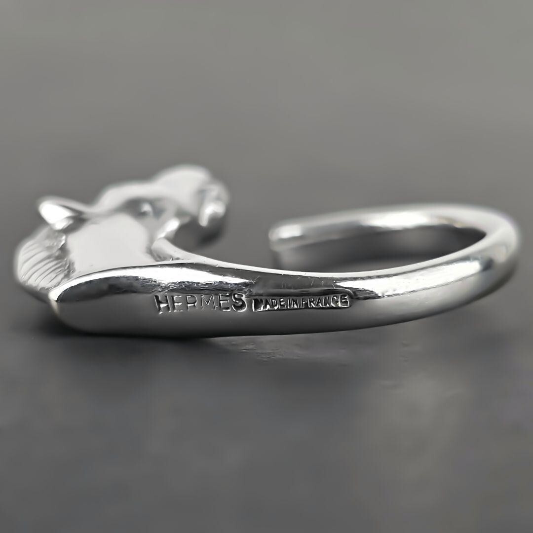 AUTHENTIC HERMES Vintage Cheval Horse Ring Silver Silver925 size