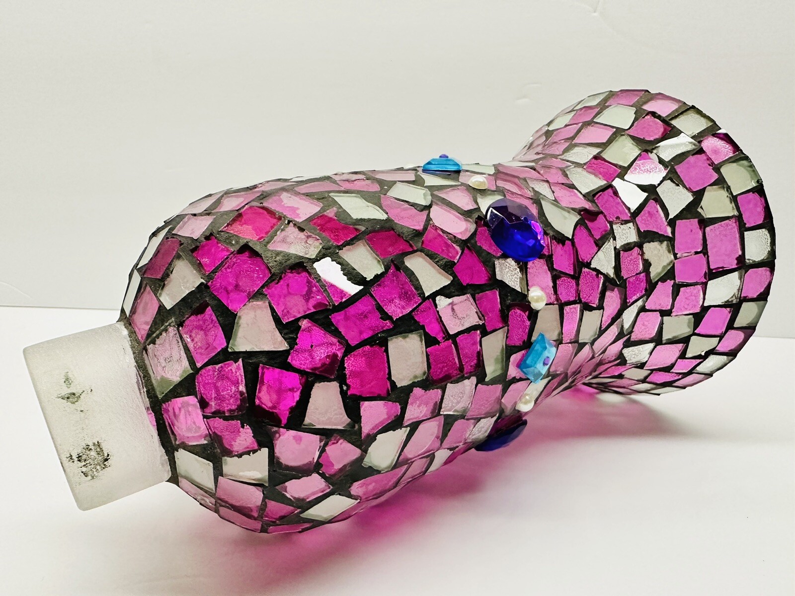 Vintage Pink Mosaic Hurricane Lamp Shade 9" Tall 1 5/8" Fitter eBay