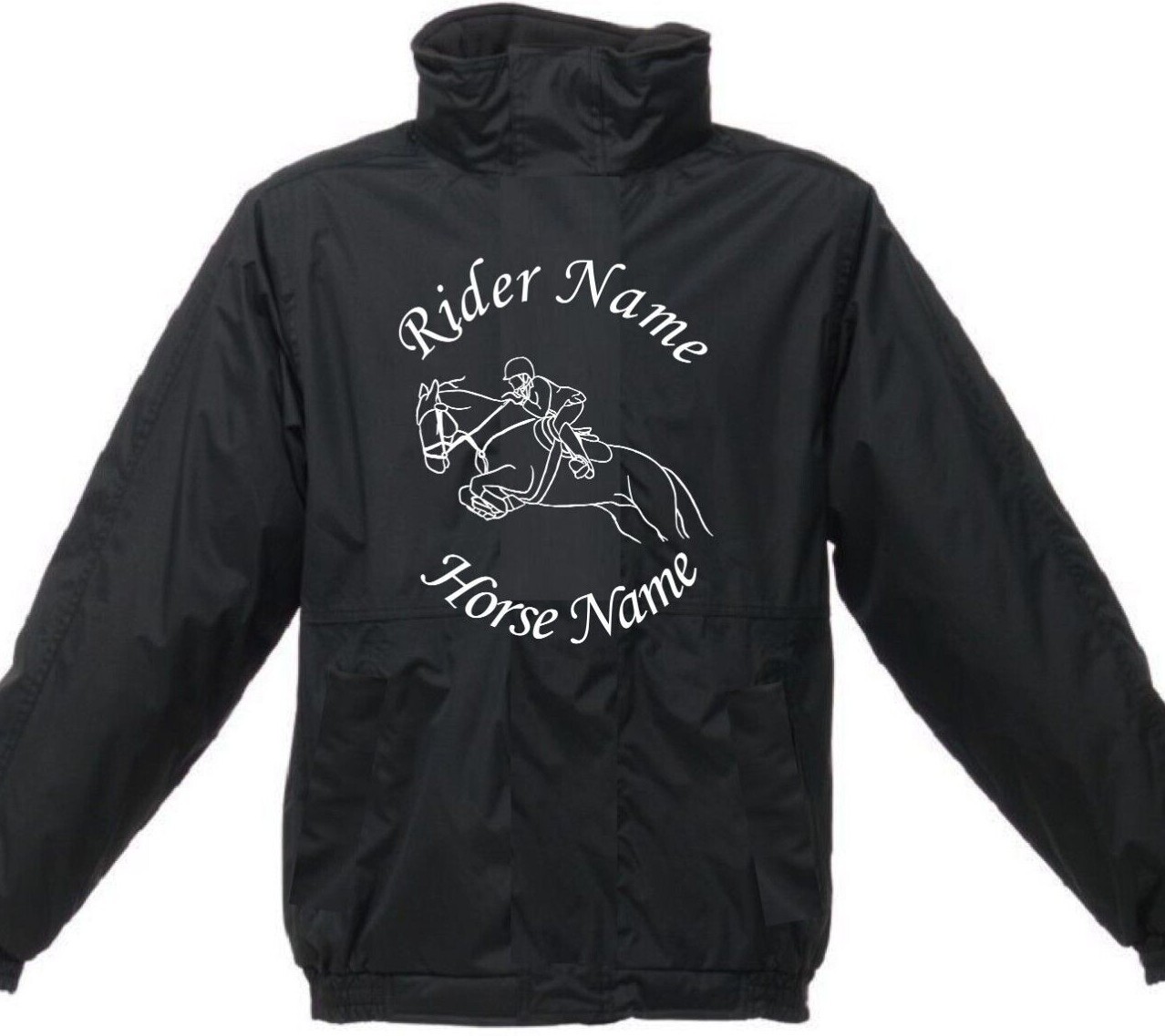 GIACCA PERSONALIZZATA IMPERMEABILE IMPERMEABILE CAVALLO EQUITAZIONE PONY CAVALIERE REGALO TOP