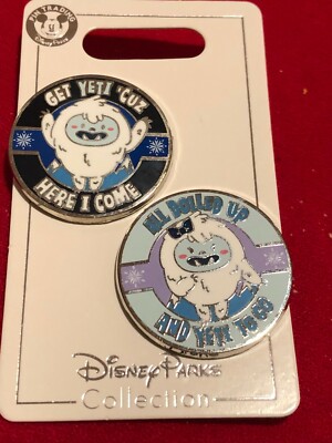 2 Disney Pins  Yeti ''Get Yeti cuz here I come'' ''All d...  As Seen New lot  Black