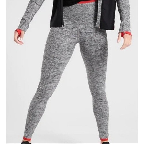 ATHLETA Andes Tight, NWOT, Medium, Grey Heather, Seamless Winter Base Layer T-1 - Picture 2 of 3