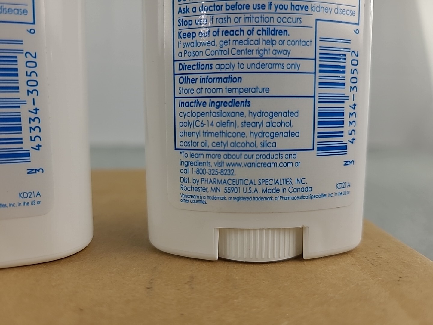 2x Vanicream AntiPerspirant Deodorant Clinical Strength, Solid