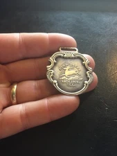 John Deere Pocket Watch FOB Metal Patina Farm Tractor Combine Collector BLEMISH