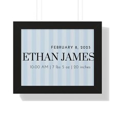 Personalized Baby Name Poster, Nursery Wall Art, Birth Details Gift, Baby Shower