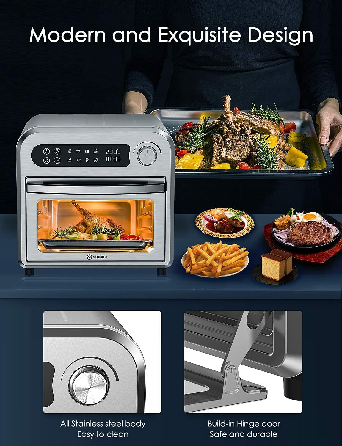 moosoo 18l air fryer oven