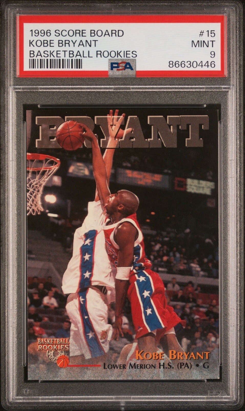 1996 Score Board Basketball Rookies Kobe Bryant RC #15 HOF Graded PSA 9 MINT