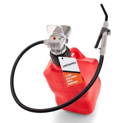 Deway Automatic Fuel Transfer Pump w/Hand Nozzle, AA Battery Powered, Advanced