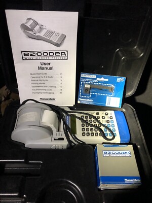 Thomas & Betts E-Z-Coder Wire Marker Printer W/ Case, Labels, Manual & Ribbons +