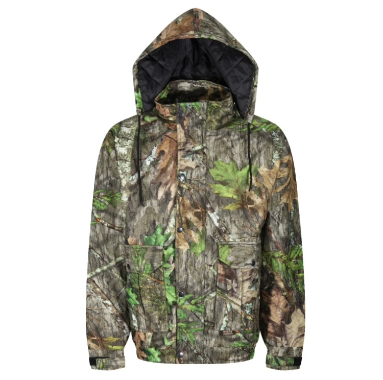 Stormkloth Mossy Oak Break Up Hooded Camo Bomber Jacket Hunting Shooting S-3XL