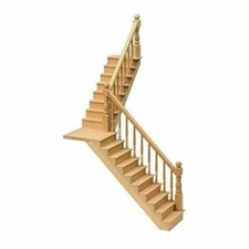 Dolls House Staircase Kit Right Angled Unfinished DIY Miniature 1:12th Scale