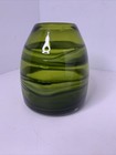 VETRO ARTISTICO DI MURANO.Sasso Vaso Luciano Gaspari Salviati. Muschio/verde oliva 7"