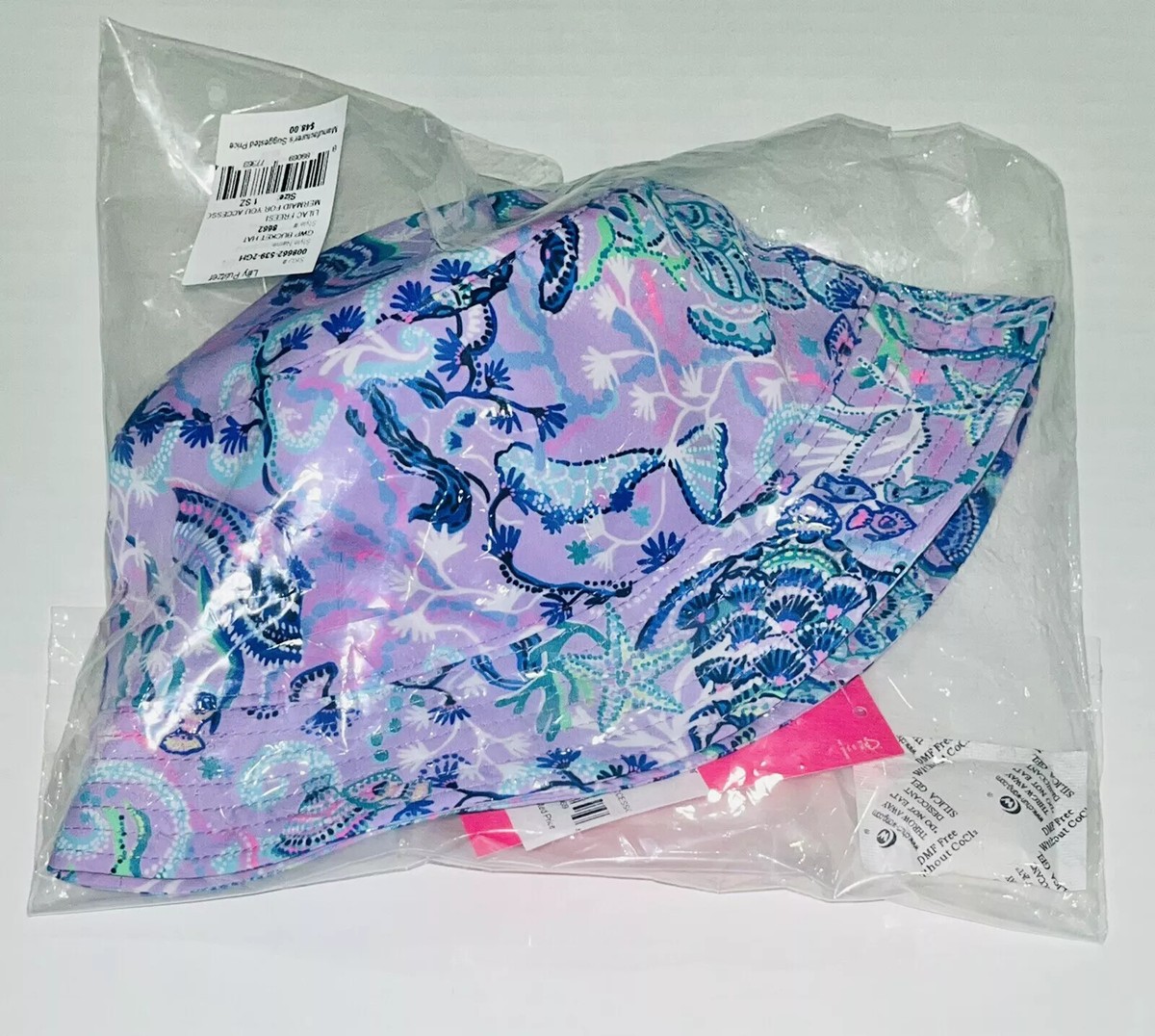 Lily Pulitzer NWT Lilac Lavender Purple Blue  Mermaid Turtle Bucket Hat NWT Lilly Pulitzer Bucket Sun Hat Lilac | Mercari main image 2