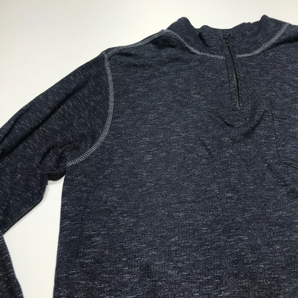 Paper Denim & Cloth Sweater Mens Size L Heather Blue 1/4 zip lightweight pull on - Image 3 of 4