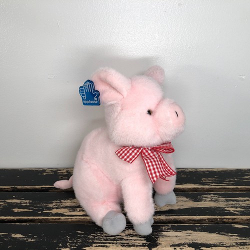 Applause Plush Pig Toy Stuffed Animal Hog Piglet Pink 1993 Vintage Collection 9" - Picture 11 of 15