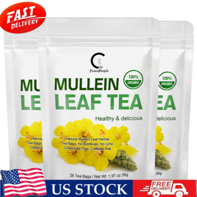 28D*3 Mullein Tea Bags, Herbal Tea, For Detox Lung Cleanse, Promote Digestion