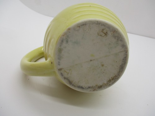Vintage Yellow Ceramic Pottery Pitcher with 2nd Lip - Picture 6 of 6