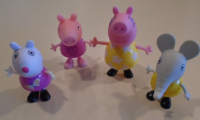 Peppa Pig Figure Lot ~ Peppa & Mummy With Emily Elephant & Suzy Sheep