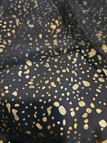 NWT 26/4X BloomChic Mesh Overlay V-Neck Sleeveless Polka Dot Dress Black & Gold - Picture 14 of 15