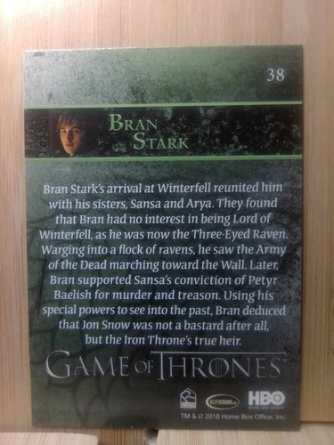 Game of Thrones🏆2018 Season 7 Rittenhouse #38 Trading Card 🏆FREE POST - Bild 2 von 2