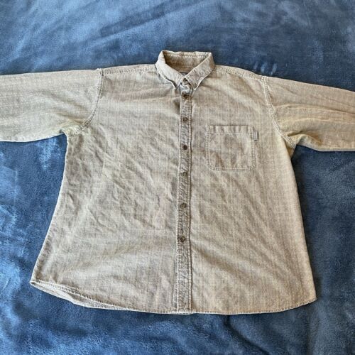 Woolrich Mens Button Up Long Sleeve Brown Collar Shirt XXL