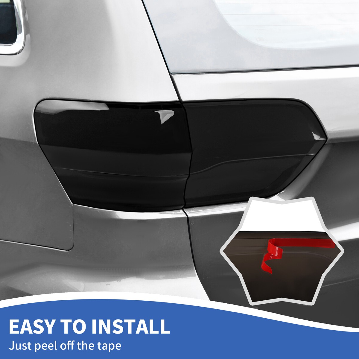 Jeep Grand Cherokee Taillight Covers Smoked Black Rear Taillight Cover Trims For 2014-2020 Jeep Grand Cherokee – Set Of 4, ABS, Self-Adhesive Jeep Grand Cherokee Tail Lights - Foto 2