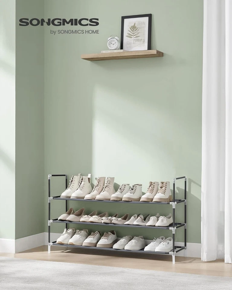 Zapatero SONGMICS de 3 niveles, almacenamiento de zapatos para armario de pasillo, delgado y ahorro de espacio Foto 4 de 4