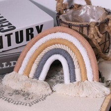 Macrame Rainbow Clouds Wall Hanging Nursery Boho Natural Home Decor Gift Hand