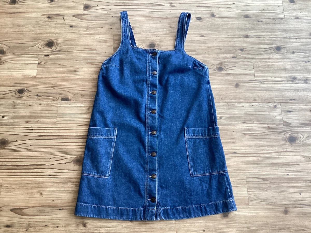 Fat Face Blue Denim Pinafore Dress Size 12 eBay