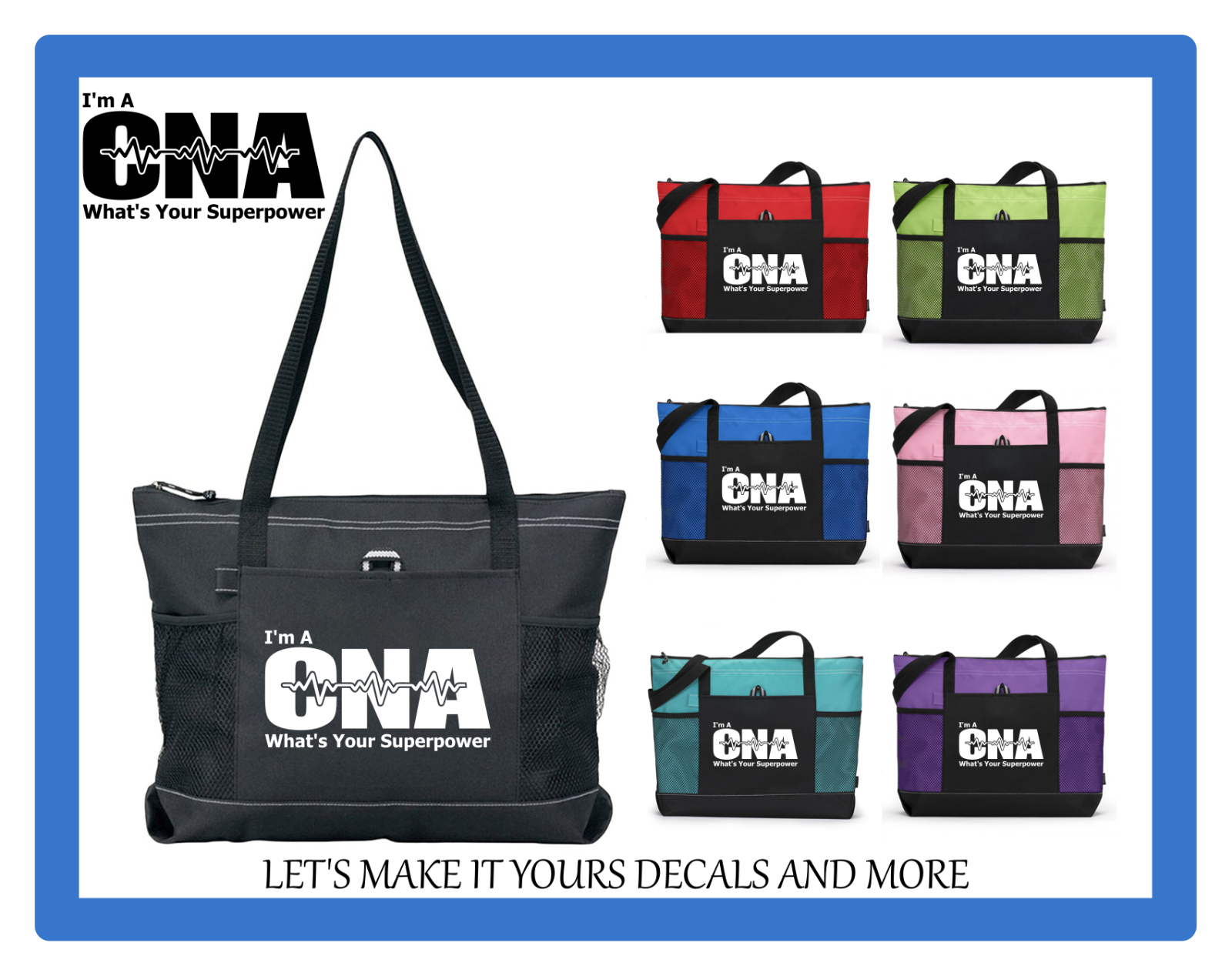 Kosmetiktasche Für CNA / Pflegekräfte – Mit Aufdruck „I‘m A CNA, What‘s Your Superpower?“