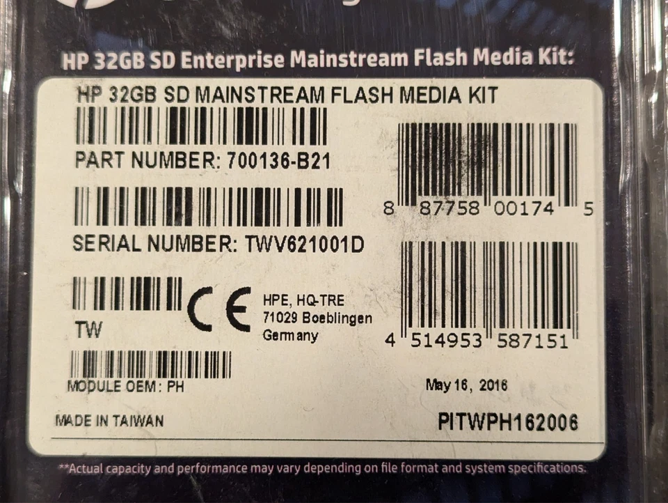 BRAND NEW! 700136-B21 32GB HP SD Enterprise Mainstream Flash Card For Proliant - Image 4 of 4