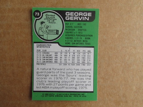 1977-78 TOPPS BASKETBALL CARD SINGOLI COMPLETA IL TUO SET U-PICK AGGIORNATO 5/27 - Foto 98 di 177