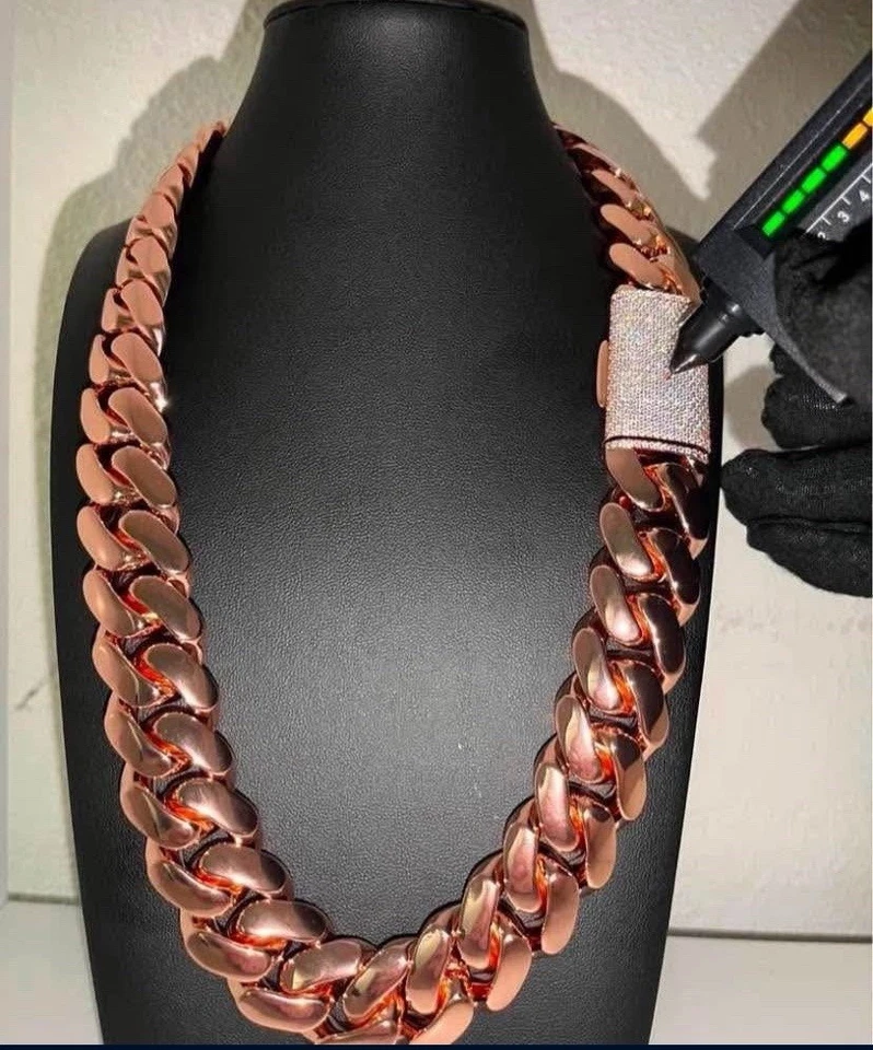 Miami Chain Set Miami Rose Gold Cuban Link Gold Plated Stainless Steel 20mm - Image 2 of 3