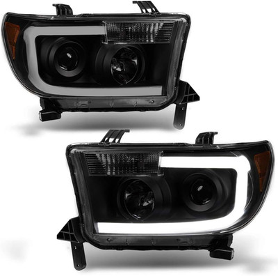 - for 2007-2013 Toyota Tundra Black Smoked LED Tube Upgrade Style Projector Head