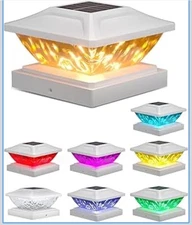  Solar Post Cap Light 2 Light Modes Deck Light for 4x4 5x5 6x6 Wooden/Vinyl Post